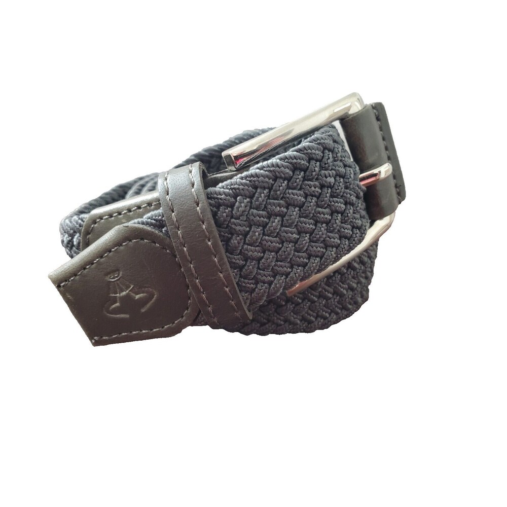 Unbranded Men's Gray Stretch No-Hole Braided Belt 44"
